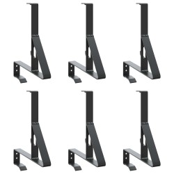 Support de Garde Neige 6 pcs Noir 29,5 x 3 x 34,5 cm Acier 543467543467