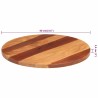 Dessus de table bois massif d'acacia rond 25-27 mm 60 cm 543487543487
