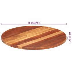 Dessus de table bois massif d'acacia rond 25-27 mm 70 cm 543488543488