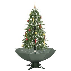Arbre de Noël neigeux avec base de parapluie Vert 170 cm 543499543499