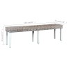 Banc 160 cm Blanc Rotin naturel kubu et bois de manguier massif 543500543500