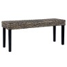 Banc 110 cm Noir Rotin naturel kubu et bois d'acajou massif 543501543501