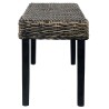Banc 110 cm Noir Rotin naturel kubu et bois d'acajou massif 543501543501