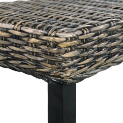 Banc 110 cm Noir Rotin naturel kubu et bois d'acajou massif 543501543501