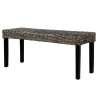 Banc 110 cm Noir Rotin naturel kubu et bois d'acajou massif 543501543501