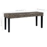 Banc 110 cm Noir Rotin naturel kubu et bois d'acajou massif 543501543501