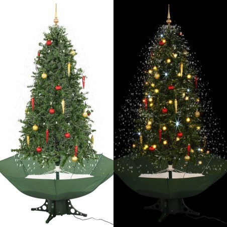 Arbre de Noël neigeux avec base de parapluie Vert 190 cm 543506543506