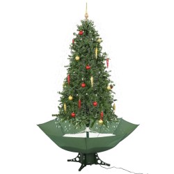 Arbre de Noël neigeux avec base de parapluie Vert 190 cm 543506543506