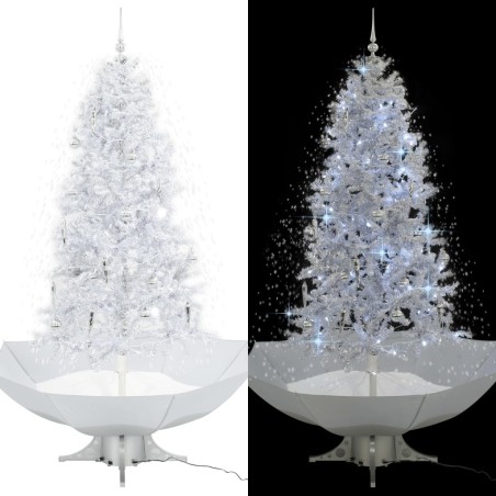 Arbre de Noël neigeux avec base de parapluie Blanc 190 cm 543507543507
