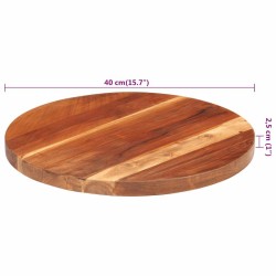 Dessus de table bois massif d'acacia rond 25-27 mm 40 cm 543512543512