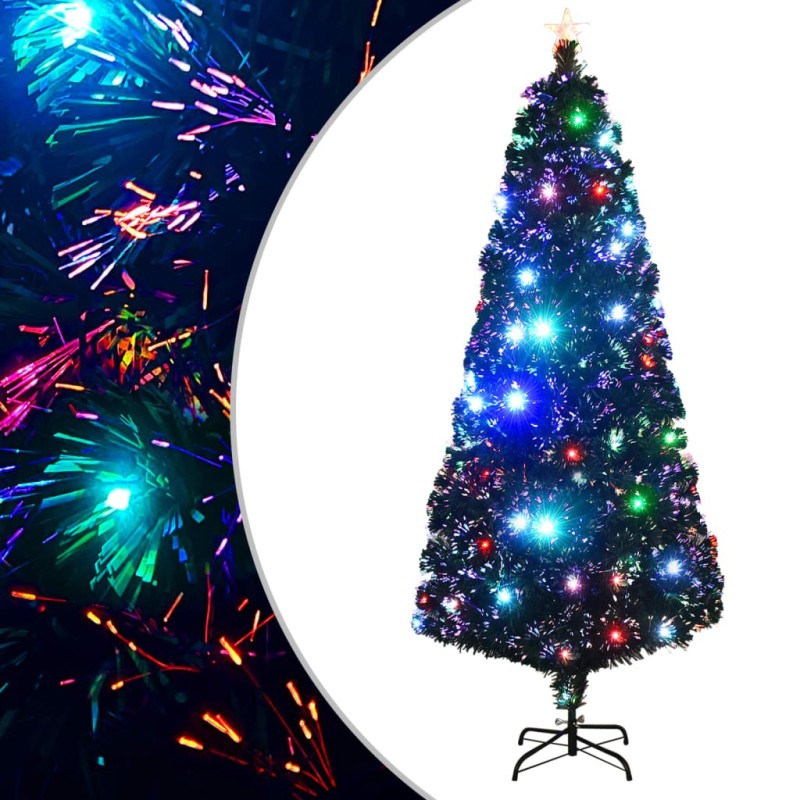 Arbre de Noël pré-éclairé avec support et LED 210 cm fibre optique 543527543527