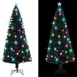 Arbre de Noël pré-éclairé avec support et LED 210 cm fibre optique 543527543527