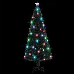 Arbre de Noël pré-éclairé avec support et LED 210 cm fibre optique 543527543527