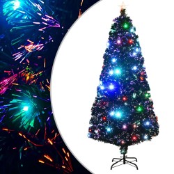 Arbre de Noël pré-éclairé avec support et LED 180 cm fibre optique 543528543528