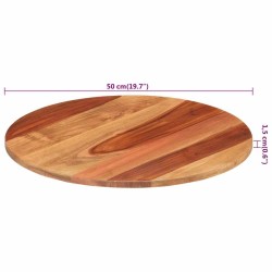 Dessus de table bois massif d'acacia rond 15-16 mm 50 cm 543530543530