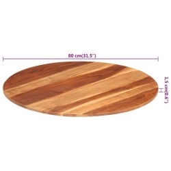 Dessus de table bois massif d'acacia rond 15-16 mm 80 cm 543534543534