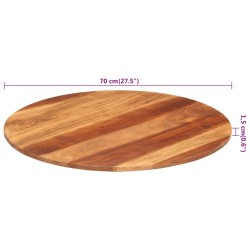Dessus de table bois massif d'acacia rond 15-16 mm 70 cm 543535543535