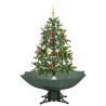 Arbre de Noël neigeux avec base de parapluie Vert 140 cm 543538543538