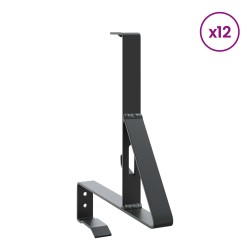 Support de Garde Neige 12 pcs Noir 29,5 x 3 x 34,5 cm Acier 543541543541