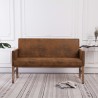 Banc avec accoudoir 140 cm Marron Similicuir daim 543625543625