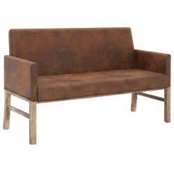 Banc avec accoudoir 140 cm Marron Similicuir daim 543625543625