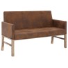 Banc avec accoudoir 140 cm Marron Similicuir daim 543625543625