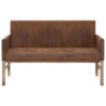 Banc avec accoudoir 140 cm Marron Similicuir daim 543625543625
