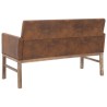 Banc avec accoudoir 140 cm Marron Similicuir daim 543625543625