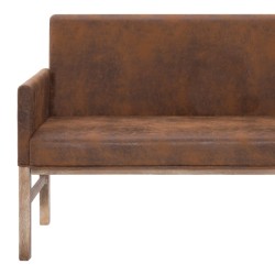 Banc avec accoudoir 140 cm Marron Similicuir daim 543625543625