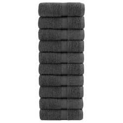 Serviettes de toilette premium SOLUND 10 pièces Anthracite 30 x 30 cm 600 g/m² 543629543629