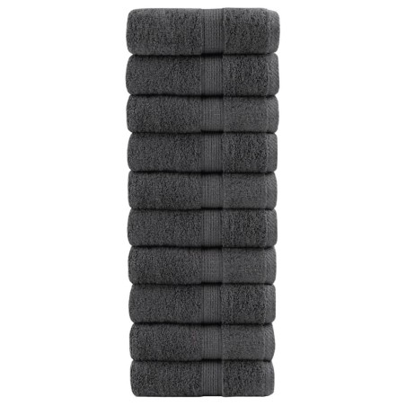 Serviettes de toilette premium SOLUND 10 pièces Anthracite 30 x 30 cm 600 g/m² 543629543629