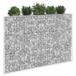 Lit surélevé à gabion en trapèze Acier galvanisé 150x20x100 cm 543654543654