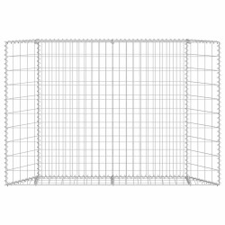 Lit surélevé à gabion en trapèze Acier galvanisé 150x20x100 cm 543654543654