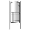 Portail de clôture avec pointes Noir 100 x 200 cm 543657543657