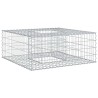 Lit surélevé gabion Argenté 100 x 100 x 40 cm Acier galvanisé 543658543658