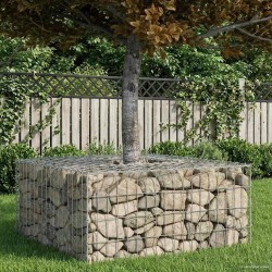 Lit surélevé gabion Argenté 100 x 100 x 40 cm Acier galvanisé 543658543658