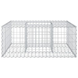 Lit surélevé gabion Argenté 100 x 100 x 40 cm Acier galvanisé 543658543658