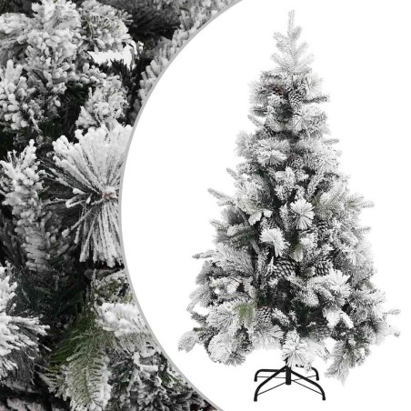 Sapin de Noël à flocons de neige et pommes de pin 195 cm PVC/PE 543659543659