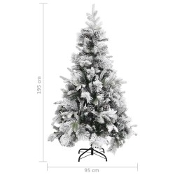 Sapin de Noël à flocons de neige et pommes de pin 195 cm PVC/PE 543659543659