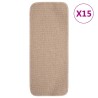 Tapis escalier antidérapants 15 pcs 60x25cm Beige Rectangulaire 543669543669