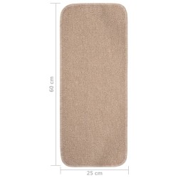 Tapis escalier antidérapants 15 pcs 60x25cm Beige Rectangulaire 543669543669