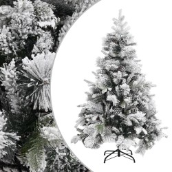 Sapin de Noël à flocons de neige et pommes de pin 150 cm PVC/PE 543684543684