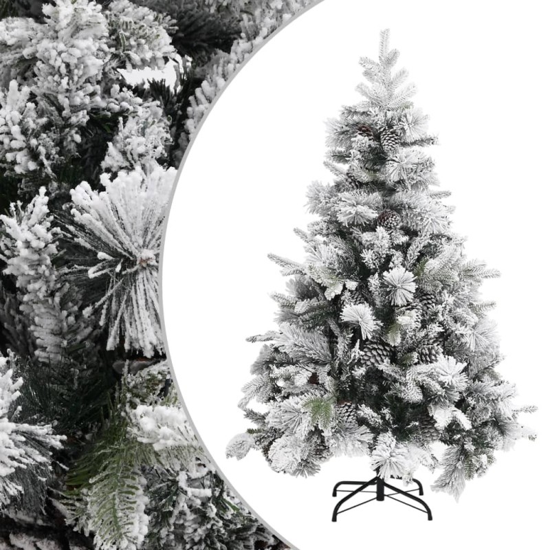 Sapin de Noël à flocons de neige et pommes de pin 150 cm PVC/PE 543684543684