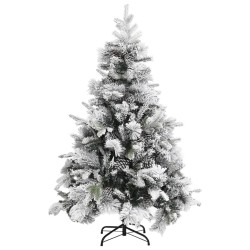 Sapin de Noël à flocons de neige et pommes de pin 150 cm PVC/PE 543684543684