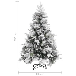 Sapin de Noël à flocons de neige et pommes de pin 150 cm PVC/PE 543684543684