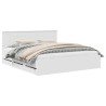 Cadre de lit avec tiroir Blanc 200 x 200 cm Bois Ingénierie 543691543691
