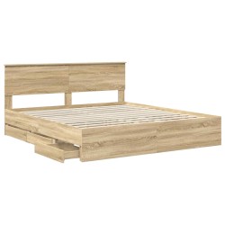 Cadre de lit Chêne Sonoma 200 x 200 cm Bois Ingénierie 543693543693