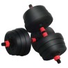 Set d'haltères 2-en-1 30kg Noir et Rouge Ciment et sable de fer 543697543697
