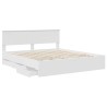 Cadre de lit avec tiroir Blanc 180 x 200 cm Bois Ingénierie 543708543708