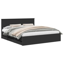 Cadre de lit avec tiroir Noir 180 x 200 cm Bois Ingénierie 543709543709